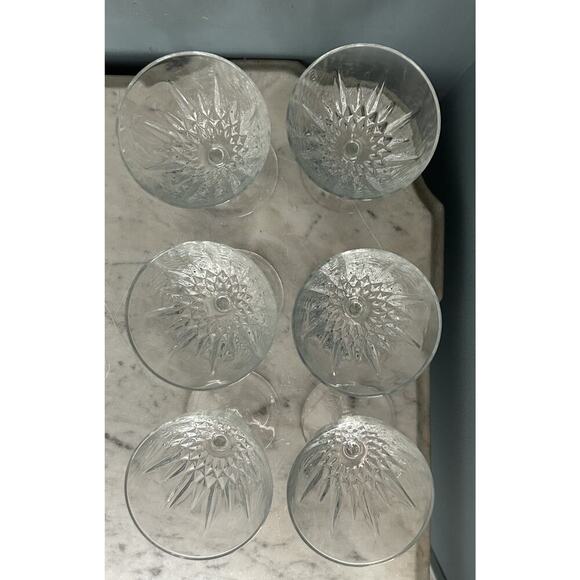 (6) Cristal D'Arques Diamant Claret 5 3/4” Wine Glasses France Vintage Clear - Picture 4 of 11